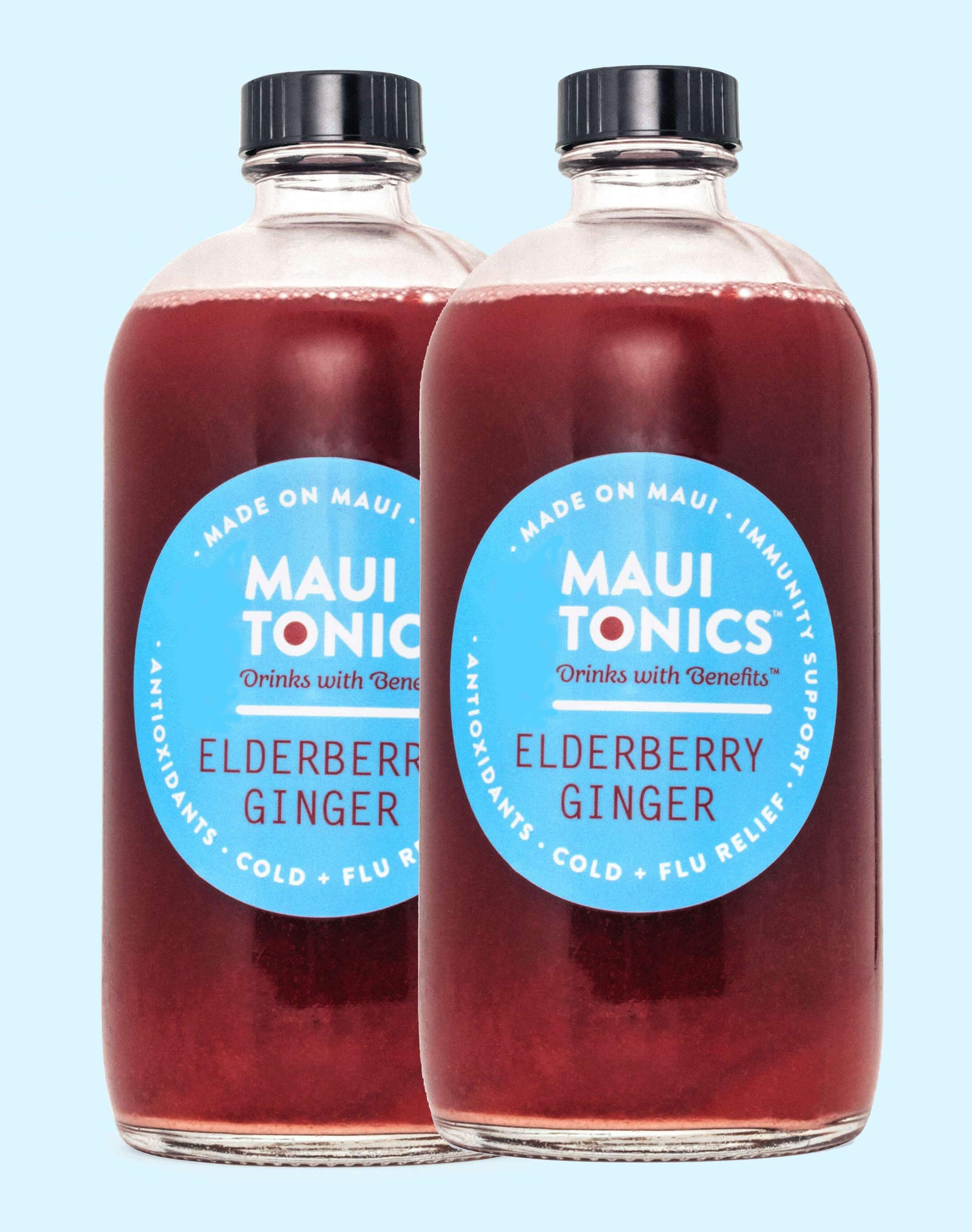 Elderberry Ginger Tonic Wellness Shots with Cold-Pressed Ginger, Elderberry + Cinnamon